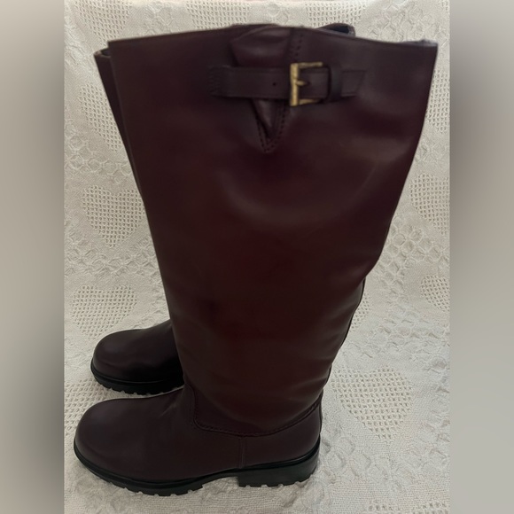 NEW Eddie Bauer Tall Boots Italian Leather Oxblood Rubber Tread Quality Size 11 - Picture 3 of 11